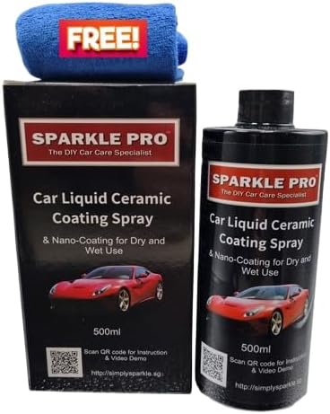 SiO2 Ceramic Coating Spray + High Gloss Car Wax (16 Fl Oz) Protection and Shine (500ml)