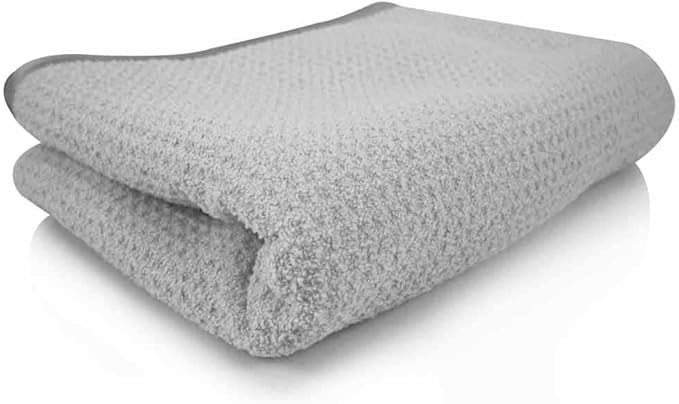 Chemical Guys Waffle Weave Gray Matter Microfiber Drying Towel - 25" x 36", 70/30 Blend Microfiber Towel with Silk Edging for Scratch-Free Car Drying, Ultra Absorbent and Safe for All Surfaces