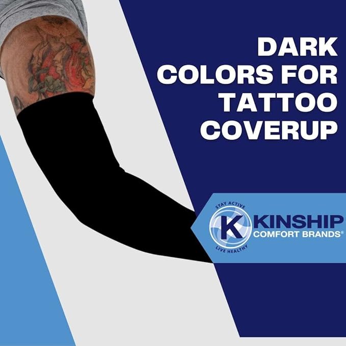 Kinship Comfort Brands Sun Protection Sleeves to Cover Arms for Men, Women, Sports Outdoor Tattoo Protector, One Size
