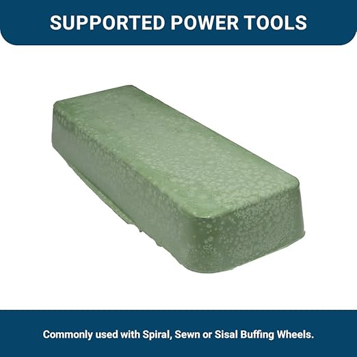 Benchmark Abrasives Buffing Compound for Metal Polishing Removing Scratches from Hard Metals, Stainless Steel, Chrome, Iron, 1 Pound Bar (Emerald Green)