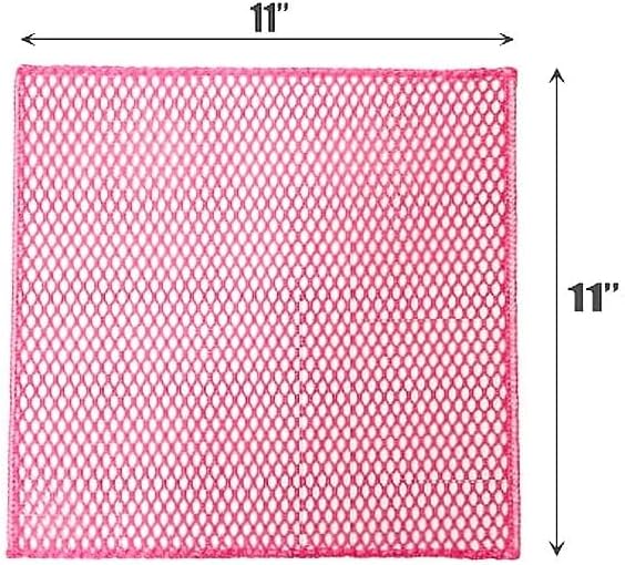 Basic Dish Wash Net (10Pcs) - All Purpose, Non-Scratch, Heavy Duty Dish Scrubbers for Cleaning Dishes, Pots and Pans Color Pink (Pink & Yellow 10 Pcs)