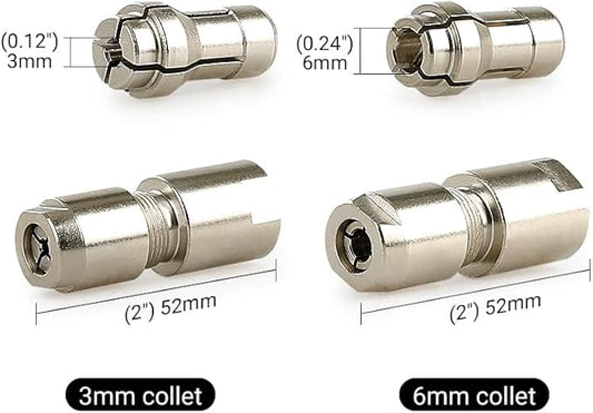 3mm & 6mm Angle Grinder to Straight Chuck Adapter (5/8-11 Arbor) - Metal/Wood/Stone Grinding & Polishing - Compatible with Angle Grinders, Rotary Tools, Drills - Heavy Duty Conversion Kit (3mm+6mm)