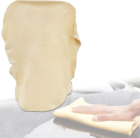 Chamois Cloth for Car - 35'' x 23.6'' (5.7 sq ft) - Extra Large Drying Natural Shammy Towel Real Leather Washing Cloth Cleaning Car Wipes