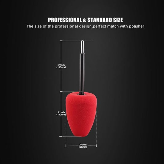 SPTA Metal Polishing Tool, Auto Cylindrical Metal Polish Buffing Polishing Ball, Drill Buffing Sponge Pads Buffing Wheel for Drill Foam, Sponge Buffing for Automotive Car Wheel Hub Care