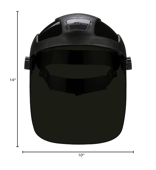 Sellstrom DP4 Face Shield - Lightweight Mask with High Impact Crown & Ratchet Headgear for Work, Grinding, Cutting - ANSI Z87.1 - Anti Fog Polycarbonate Window