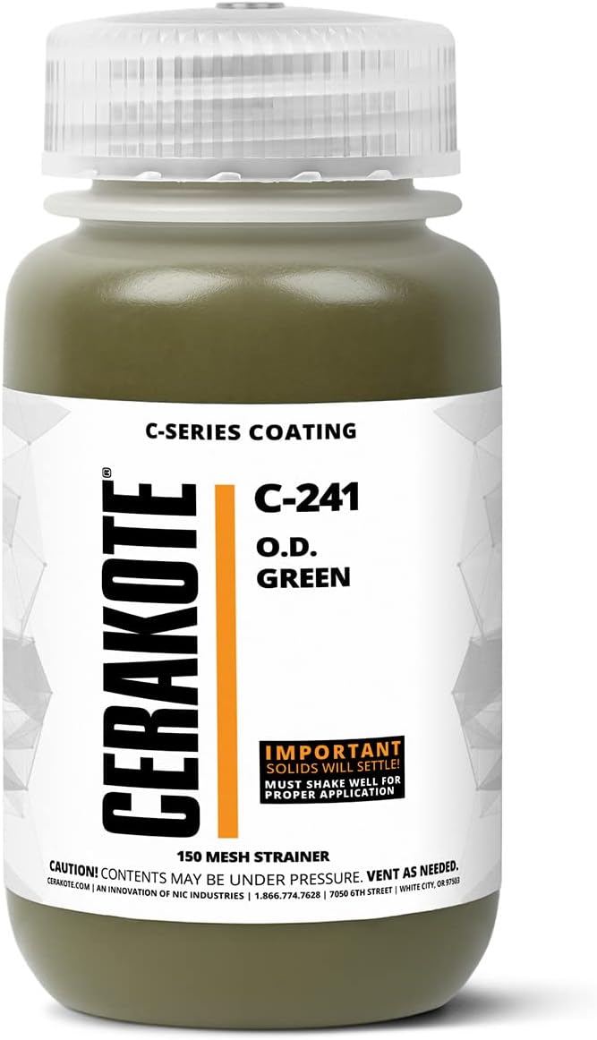 CERAKOTE® (AIR Cure) C-Series O.D. Green (128oz) |C-241G|-Our Ceramic Technology Combines Performance with Color on All- Metals, Polymers + More