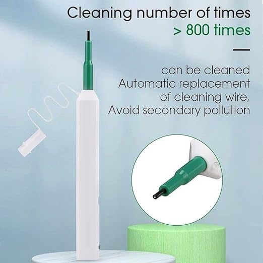 Fiber Optic Connector Cleaning Pen,5PCS Fiber Optic Cleaner Pen for 2.5mm Ferrules SC,FC,ST,SC/APC and FC/APC,800+ Clean Times