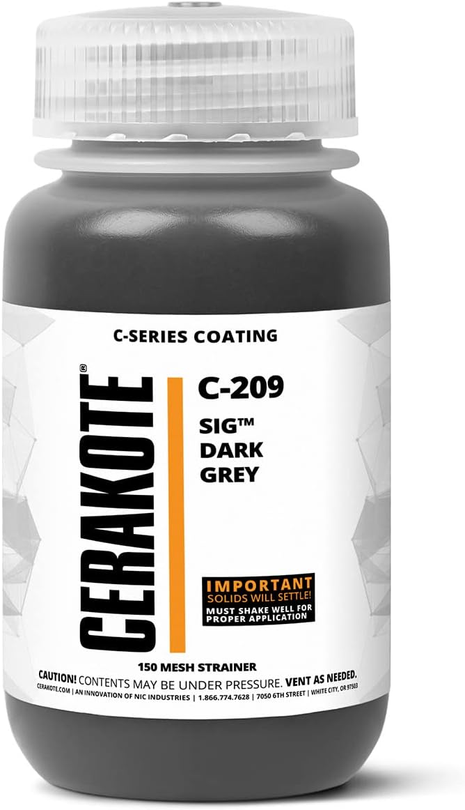 CERAKOTE® (AIR Cure C-Series SIG Dark Grey (128oz) |C-209G|-Our Ceramic Technology Combines Performance with Color on All- Metals, Polymers + More