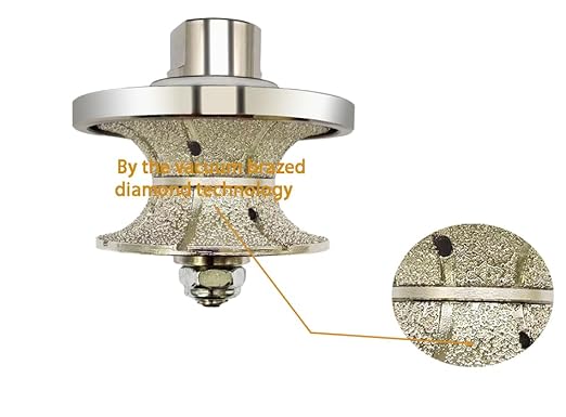 VANEPIC V30 Diamond Full Bullnose Profile Wheel Diamond Hand Profiler Router Bit Wheel Vacuum Brazed with 5/8-11 Thread for Grinder Polisher Granite Marble Concrete and Countertop Edge Shaping
