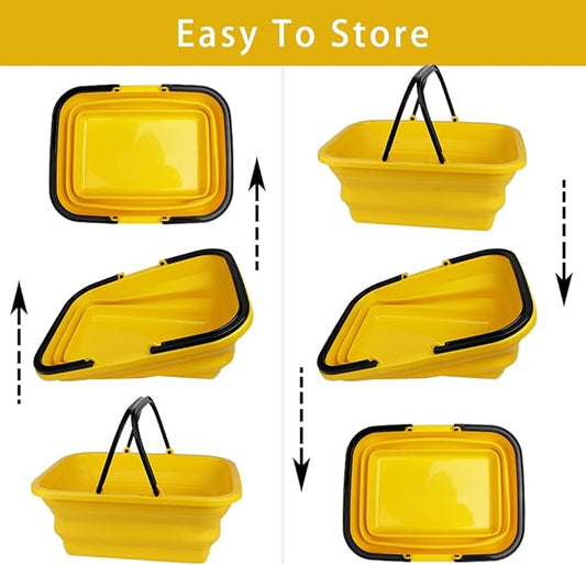 Collapsible 10L Wash Bucket for Car Washing, Kitchen, Picnic, Dishes and Person During Camping, Hiking and Home