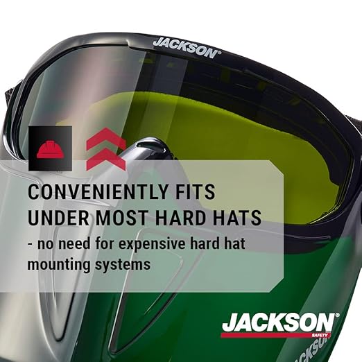 Jackson Safety 21001 - Safety Goggle - Gpl500 Premium Series - Shade 3 Ir Lens - Anti-fog - With Flip-up Detachable Face Shield - Green Body