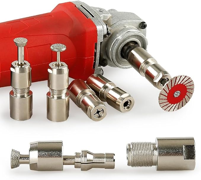 3mm & 6mm Angle Grinder to Straight Chuck Adapter (5/8-11 Arbor) - Metal/Wood/Stone Grinding & Polishing - Compatible with Angle Grinders, Rotary Tools, Drills - Heavy Duty Conversion Kit (3mm+6mm)