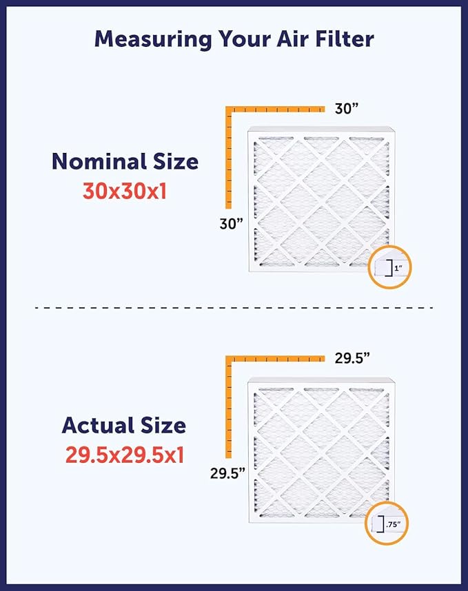 Filter King 40x30x1 Air Filter | 4-PACK | MERV 8 HVAC Pleated A/C Furnace Filters | MADE IN USA | Actual Size: 40 x 30 x .75"