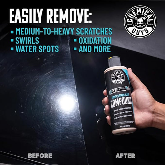 Chemical Guys InSynchro V43 Compound - 16 oz Heavy Cut Polish for Cars, Trucks, SUVs, Motorcycles, and RVs - Removes Heavy Scratches, Oxidation, and Swirl Marks - Restores Paint Gloss and Clarity