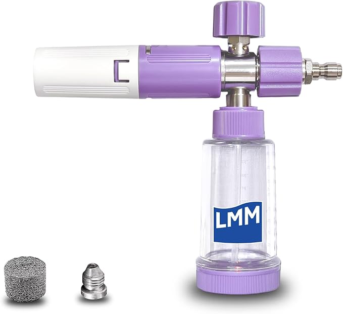 Foam Cannon LMM S3.0 for Pressure Washer with 1/4 Inch Quick Connector No Dilution Snow Foam Lance for Car Washing with Adjustable Thick Foam