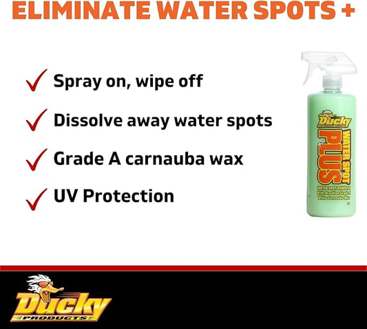 DUCKY PRODUCTS Water Spot Plus: Spray with Wax for Boat, Car, Motorcycle & RV Exterior Detailing, 128 oz