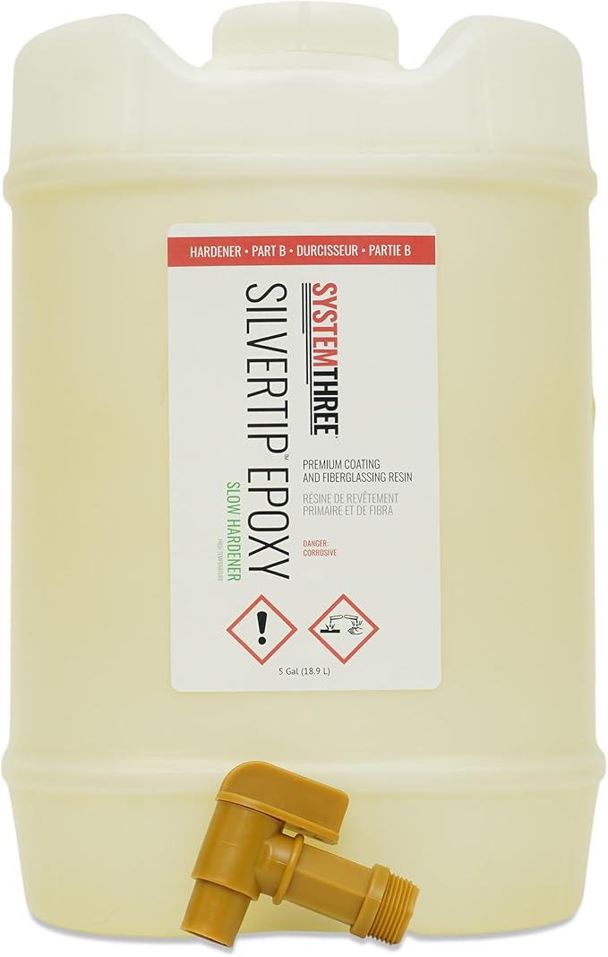 System Three SilverTip Epoxy Slow Epoxy Hardener, Clear, 5 Gallon