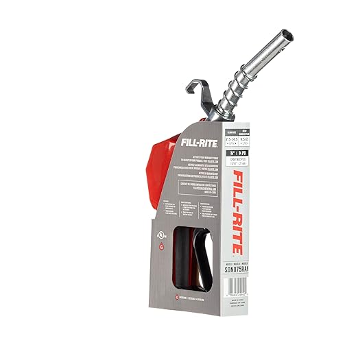 Fill-Rite SDN075RAN ¾" 3 to 15 GPM Automatic Standard Duty Fuel Transfer Nozzle, Red - For Gasoline, Diesel, Biodiesel up to B20, E15 & Kerosene