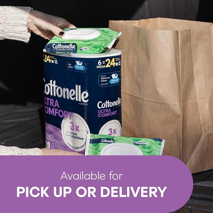 Cottonelle Ultra Comfort Soft Toilet Paper, 4 Mega Rolls = 16 Regular Rolls