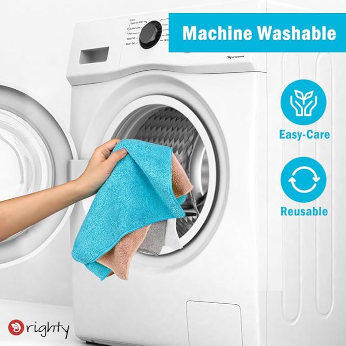 Orighty White Microfiber Cleaning Cloth, Microfiber Towels for Cars, Highly Absorbent Car Cleaning Supplies, Lint Free Cloths Clean Rags for Car Care, House, Kitchen, 12x11 inch, Pack of 24