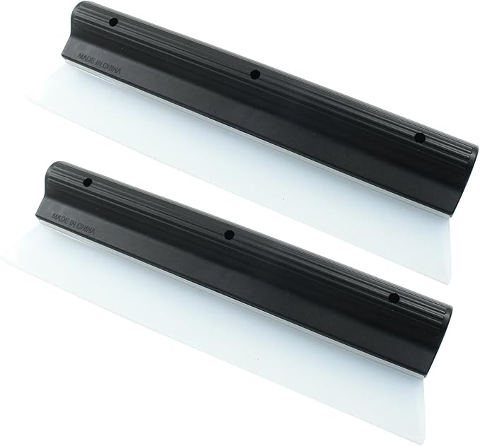 2 PCS 10 inch Silicone Car Squeegee - Flexible T-Bar Quick Dry Water Blade for Car, Windshield, Glass, Window Drying - Black