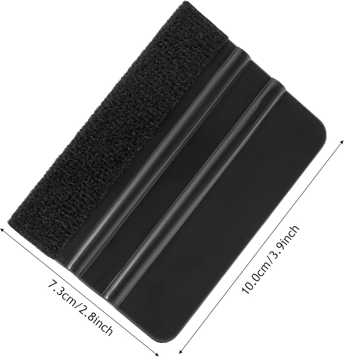NEWISHTOOL 100 PCS Felt Squeegee for Vinyl - Flexible Plastic Squeegee with Fabric Felt for Vinyl Wrap Application, Bubble Removal, Sign Making, Graphic Decal Installing & Car Wrapping Scraper Tool