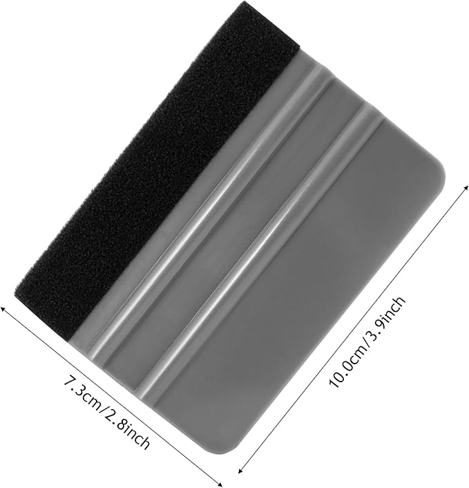 NEWISHTOOL 100 PCS Felt Squeegee for Vinyl - Flexible Plastic Squeegee with Fabric Felt for Vinyl Wrap Application, Bubble Removal, Sign Making, Graphic Decal Installing & Car Wrapping Scraper Tool
