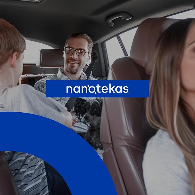 Nanotekas Leather Cleaner & Ceramic Coating Spray Kit: Long-Lasting Leather Protector for Tesla Vegan Leather, Car Seats, Furniture and Shoes – Universal Nano Ceramic Shield to Repel Dirt and Liquids