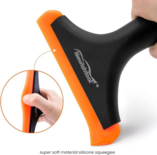 NEWISHTOOL All-Purpose Small Silicone Squeegee for Car & Home Cleaning, 3 Pack Window Tint Scraper for Car Windshield, Shower Bathroom Glass Door Washing
