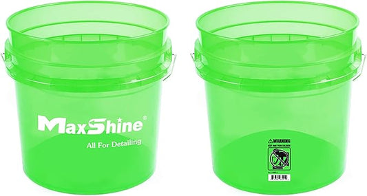 Maxshine 3.5gal Universal Green Detailing Bucket – Car Wash Bucket for Scratch-Free Washing, Garage Storage & Detailing Tools – Holds Soap, Foam Cannon, Microfiber Towels & More