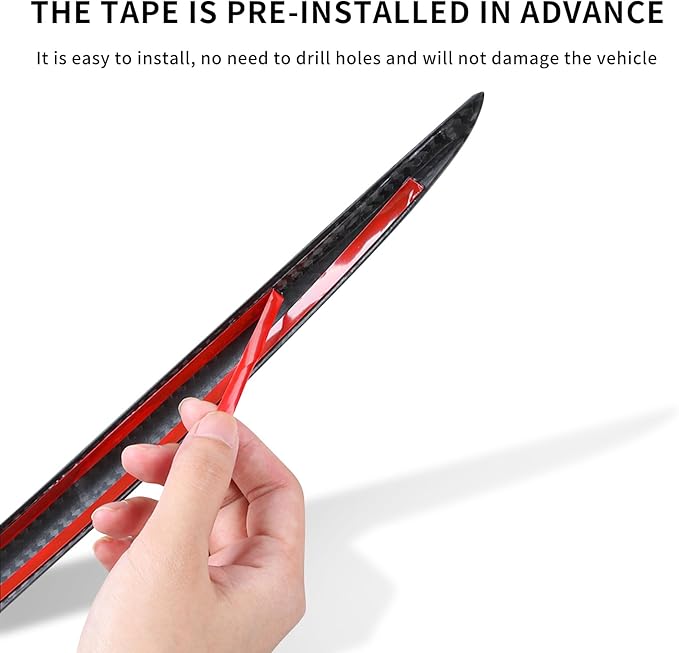 SHINELINERS Rear Spoiler for Tesla Model Y Juniper (Standard/Premium/Performance) 2025-2026, Carbon Fiber Pattern Trunk Wing, No-Drill Installation