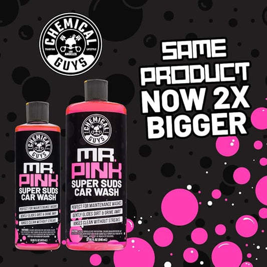 Chemical Guys Mr. Pink Foaming Car Wash Soap (Works with Foam Cannons, Foam Guns or Bucket Washes) Safe for Cars, Trucks, Motorcycles, RVs and More, Candy Scent, Extra Large Size 32 fl oz - CWS_402_32