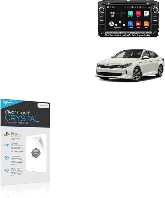 BoxWave Screen Protector Compatible with Kia 2020 Optima Hybrid (8 in) - ClearTouch Crystal (2-Pack), HD Film Skin - Shields from Scratches