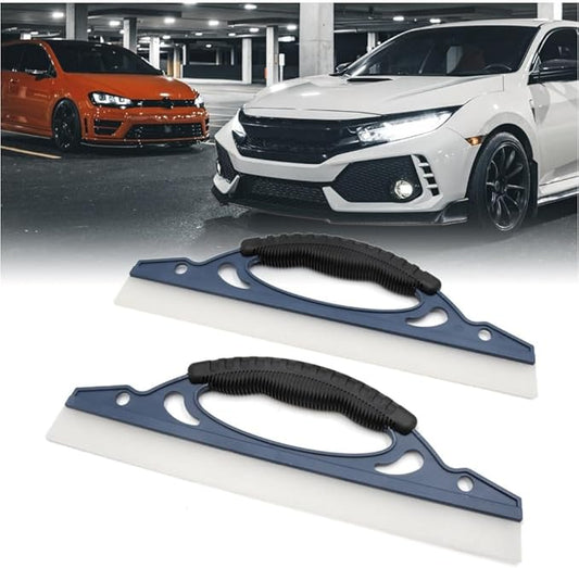 2Pcs Silicone Car Water Blade Dryer Squeegee Window Glass Scraper Cleaner Tool -(Plastic & Silicone) 901-81508