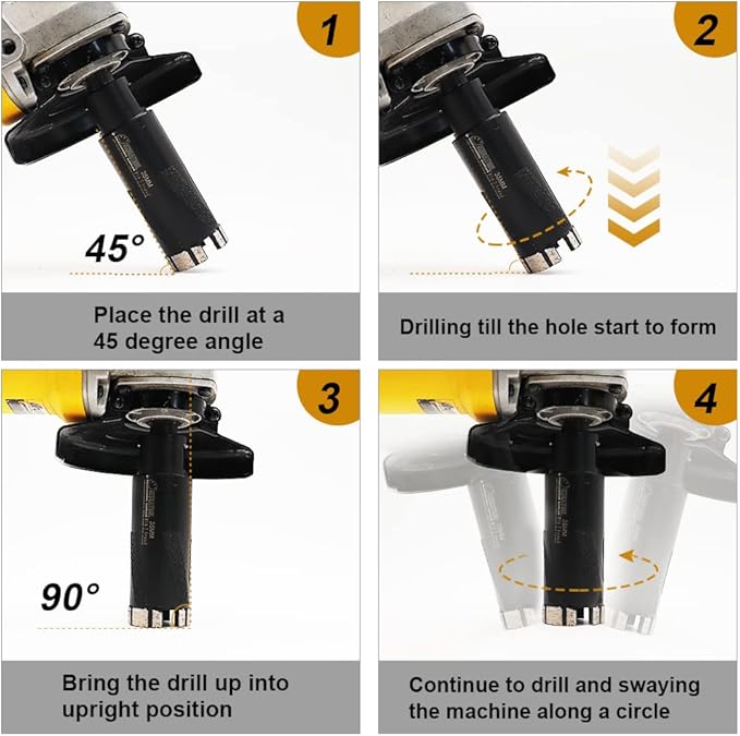 SHDIATOOL Diamond Core Drill Bits 1-1/2 Inch for Hard Stone Concrete Marble Granite Brick Laser Welded Dry or Wet Hole Saws 38mm