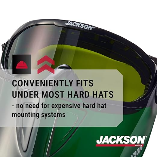 Jackson Safety 21002 - Safety Goggle - Gpl500 Premium Series - Shade 5 Ir Lens - Anti-fog - With Flip-up Detachable Face Shield - Green Body