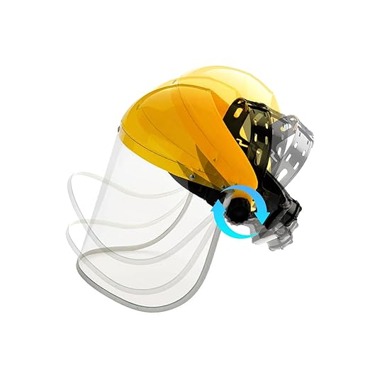 ascavs Face Shield for Grinding & Cutting, Clear Anti-Fog Visor Tested to ANSI Z87.1 with Replaceable Mesh Screen, Full Face Protection with Adjustable Ratchet Headband for Woodworking & Yard Work