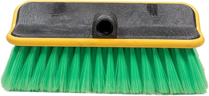 Mytee Products 2 Pack 10" Bi-Level Car Wash Brush and 4' to 8' Extendable Handle w/Soft Bristles Suitable for Auto RV Truck Boat Camper Exterior Washing Cleaning, Green