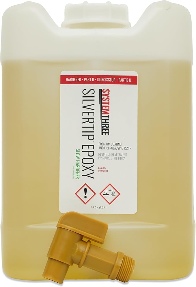 System Three SilverTip Epoxy Slow Epoxy Hardener, Clear, 2.5 Gallon