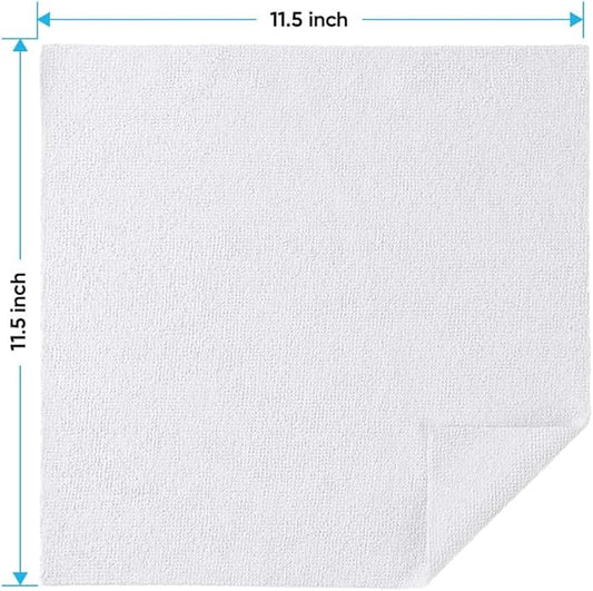 HOMEXCEL White Microfiber Cleaning Cloths 10 Pack, Highly Absorbent, Lint & Scratch-Free Cleaning Rags for House Kitchen, Black Microfiber Towels for Car 11.5 x 11.5 inch