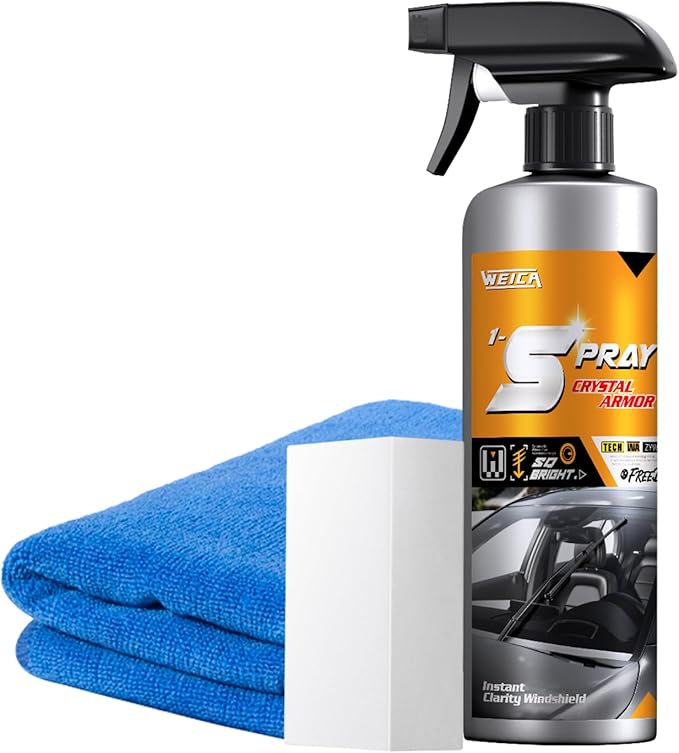 5-Sec Water Spot Remover for Cars - Streak-Free Windshield Cleaner with 45-Day Rain Protection, Safe on Tint/Trim