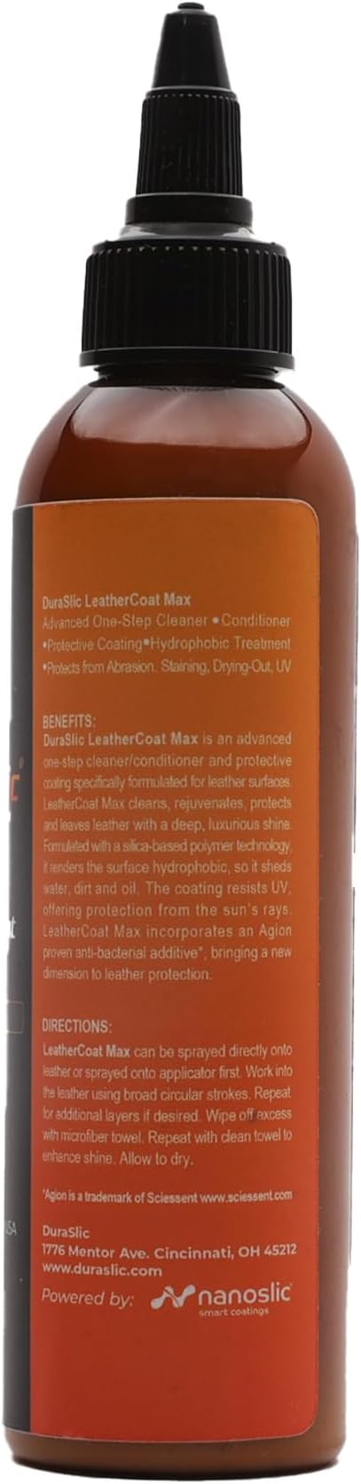 LeatherCoat Max – 4 fl oz Ceramic Leather Coating, Protector & Conditioner with Microfiber Applicator | Hydrophobic Leather Protection, UV Resistance, Made in USA