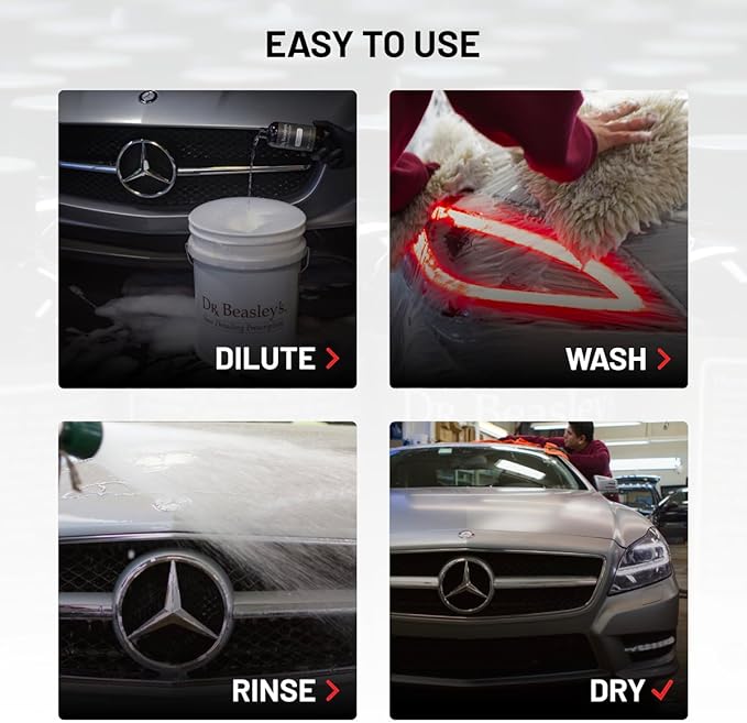 Dr. Beasley's - MP10D128 Matte Body Wash - 1 Gallon, Premium Matte Car Wash Soap, pH Balanced, Readily Biodegradable, White