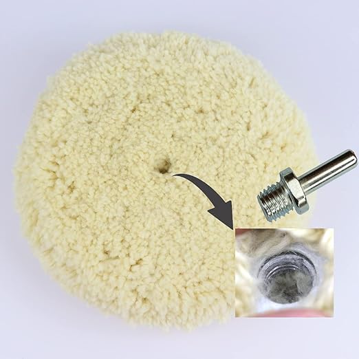 Woolous Wool Buffing Pad 8 inch Double Sided, 100% Natural Wool Pads with 5/8-11 Thread for Buffing 2-Sided Compound, Polishing and Cutting for Automotive, Marine and Epoxies (200 mm)