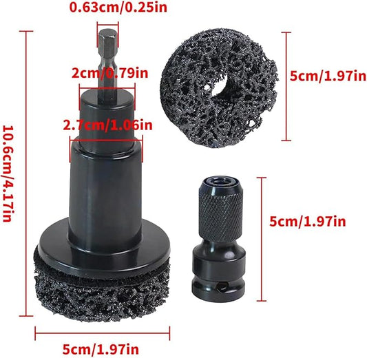 Ljcyrmlsy Professional 5-Head Wheel Hub and Stud Cleaning Kit, Brake Parts Maintenance Tool Set for Cars and Trucks