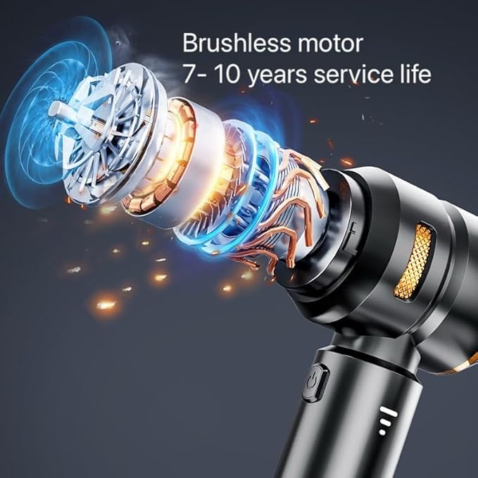 GaFenHanyu Handheld Cordless Vacuum,Car Vacuum Cleaner,4-in-1 20000PA High Power Portable Rechargeable Vacuum Cleaner with Brushless Motor, Small Handheld Vacuum & Air Blower & Pump-Black