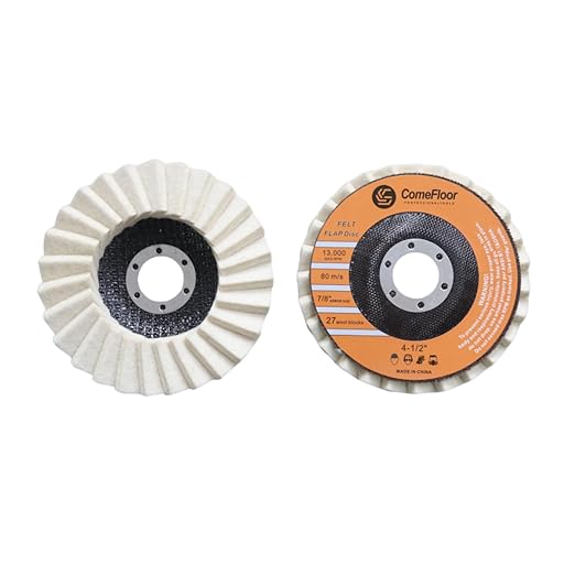 Comefloor 4.5" Wool Felt Flap Disc for Angle Grinder - Polishing Wheel for Stainless Steel, Aluminum, Metal, Marble, Stone, Furniture, Car Wax (115mm, 20mm Thick, 5-Pack)