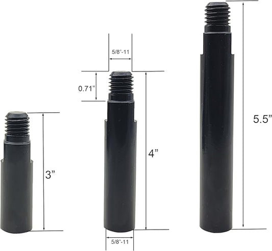 5/8"-11 Angle Grinder Extension Shaft Set Airway Buff Extender Kit 3 Packs Connecting Rod for Car Polisher and Angle Grinder 3inch, 3.9inch, 5.5inch