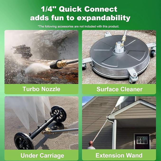 Electric Pressure Washer, 5000 PSI 4.0 GPM Heavy Duty Power Washer with Foam Cannon, 4 Nozzle Tips,33FT Hose and Soap Bottle for Home/Cars/Driveways/Patios/Decks/Fences,Dark Green