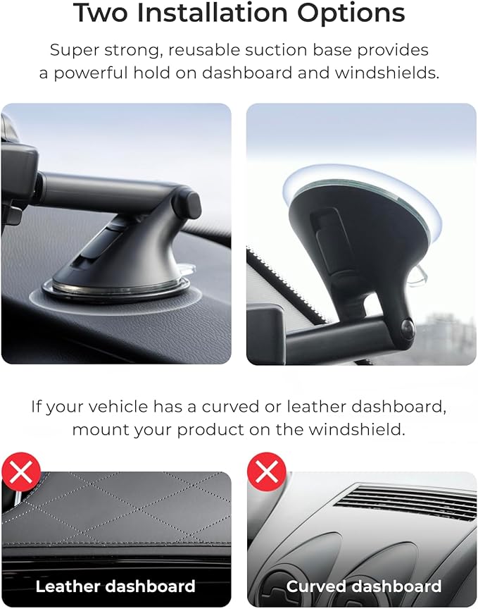 iOttie Easy One Touch Advanced Universal Car Mount Dashboard & Windshield Suction Cup Phone Holder for iPhone, Samsung, Google, All Smartphones